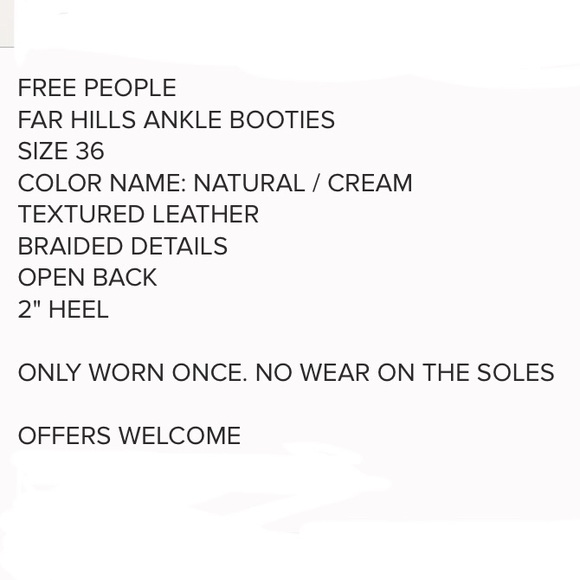 Free People Far Hills Cream Leather Ankle Boots - Picture 8 of 8